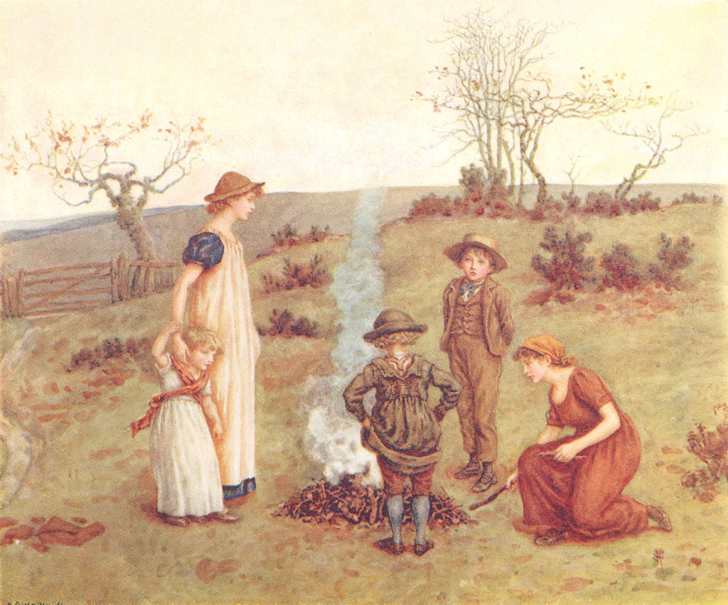 KATE GREENAWAY. Stick Fire 1905 old antique vintage print picture